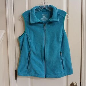 L.L.Bean Polartec Fleece Teal or Seafoam Green Full Zip Vest medium petite